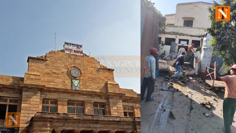 The wall of the Railway Mail Service Building Collapsed